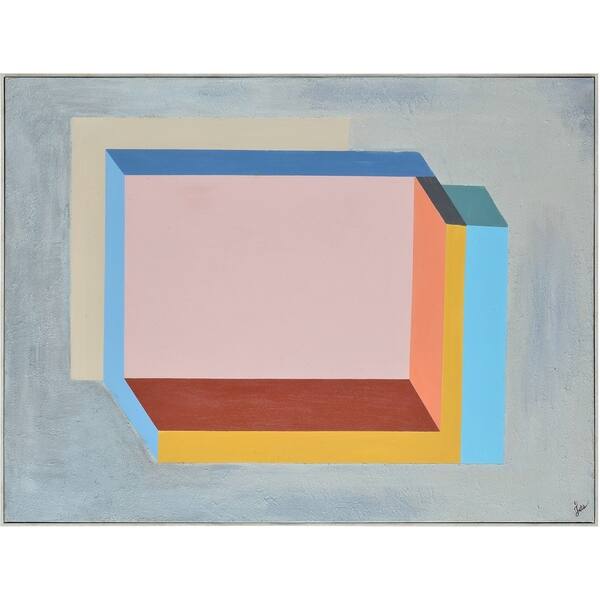Shop Strick Bolton Framed Grey Multi Colored Canvas Oil