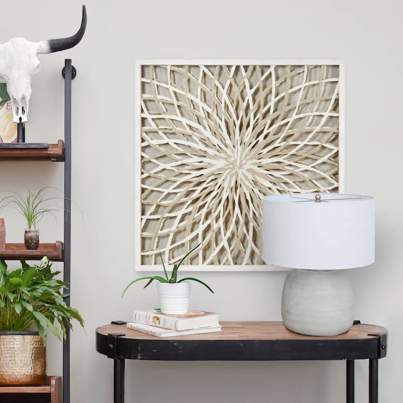Strick & Bolton Framed Brown/ White Paper Wall Art - Brown/Multi