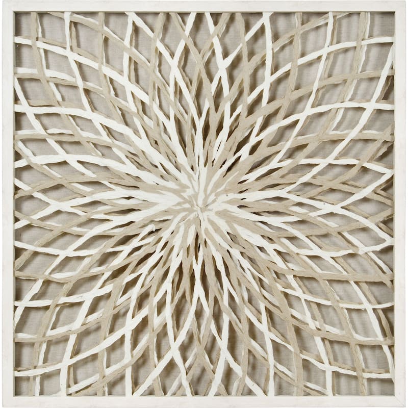 Strick & Bolton Framed Brown/ White Paper Wall Art - Brown/Multi