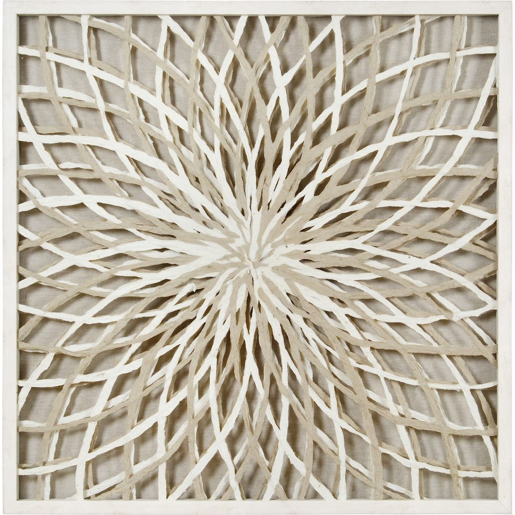 Strick & Bolton Framed Brown/ White Paper Wall Art - Brown/Multi