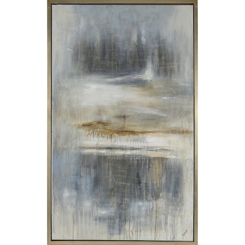 Renwil Brent Rectangular Champagne Silver Framed Canvas Oil Painting - Grey/Brown/Multi-color - Grey/Brown/Multi-color
