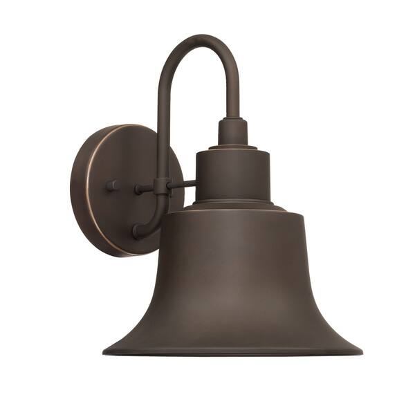 slide 1 of 1, Brock 1-light Oiled Bronze Outdoor Wall Sconce