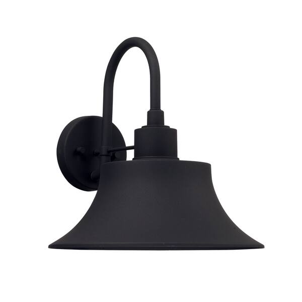slide 1 of 1, Brock 1-light Black Outdoor Wall Sconce