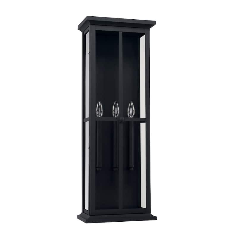 Mansell 3-light Black Outdoor Wall Lantern