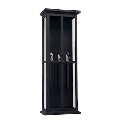 Mansell 3-light Black Outdoor Wall Lantern