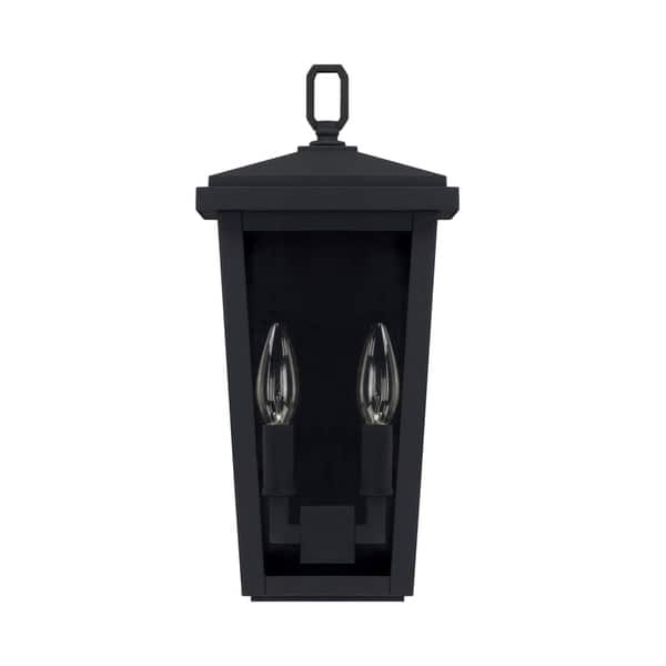 slide 1 of 1, Donnelly 2-light Black Outdoor Wall Lantern