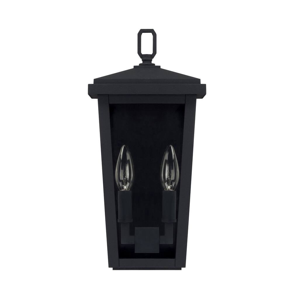 Donnelly 2-light Black Outdoor Wall Lantern