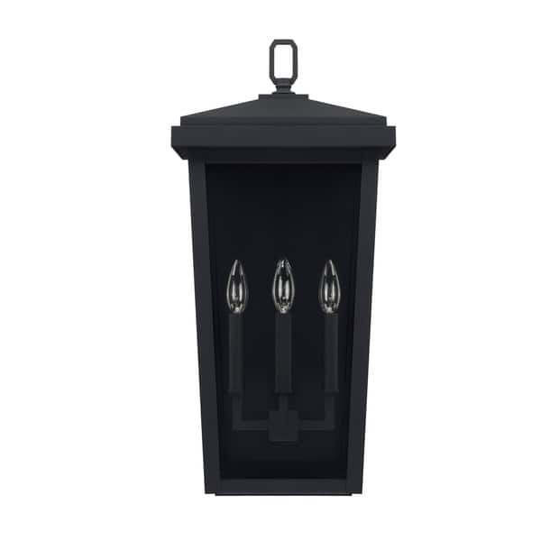 slide 1 of 1, Donnelly 3-light Black Outdoor Wall Lantern