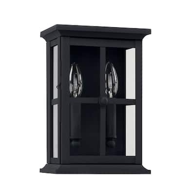 Mansell 2-light Black Outdoor Wall Lantern