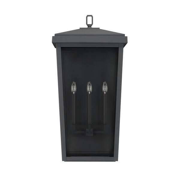 slide 1 of 1, Donnelly 3-light Black Outdoor Wall Lantern