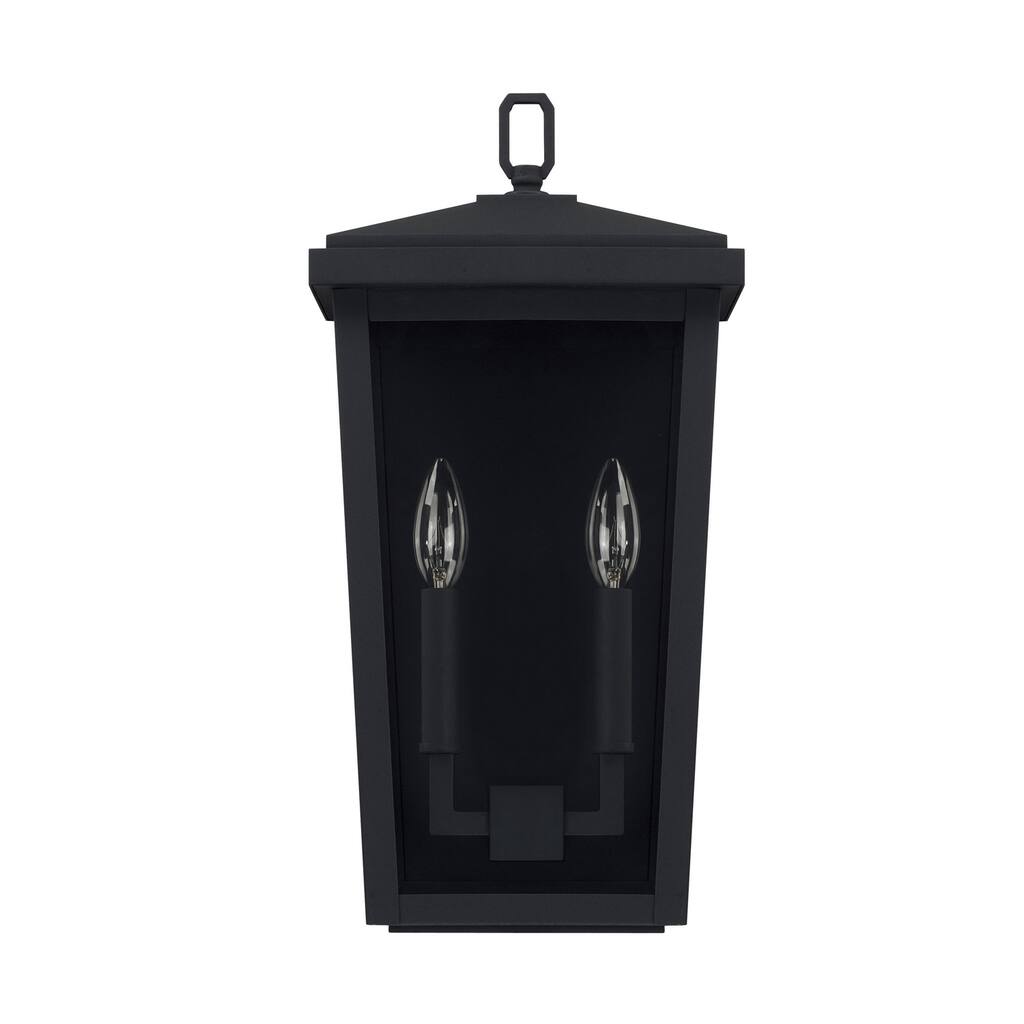 Donnelly 2-light Black Outdoor Wall Lantern