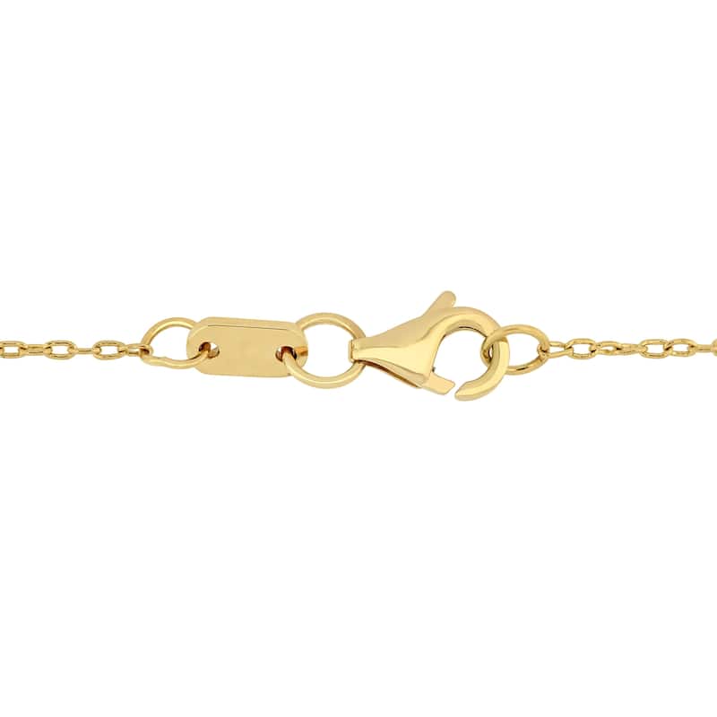 Miadora 18k Yellow Gold 1/6ct TDW Diamond Stationed Snowflake Necklace