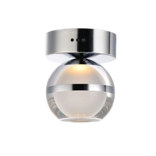 Swank 4.75" Wide Steel Flush Mount Ceiling Light - Polished chrome