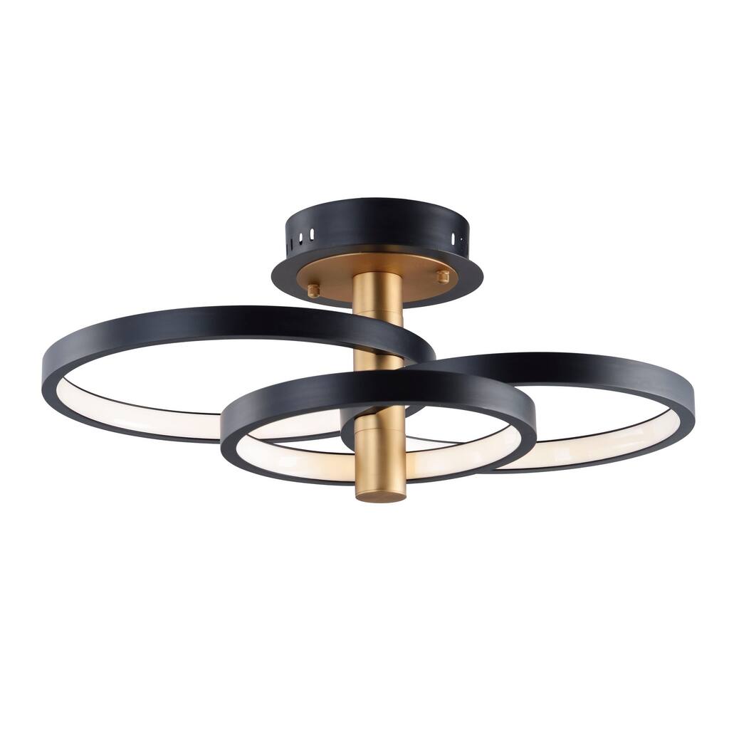 Hoopla 15.75" Wide Steel Semi Flush Mount Ceiling Light