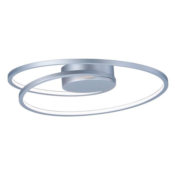 slide 1 of 1, Cycle 18.25" Wide Aluminum Flush Mount Ceiling Light - matte silver - matte silver