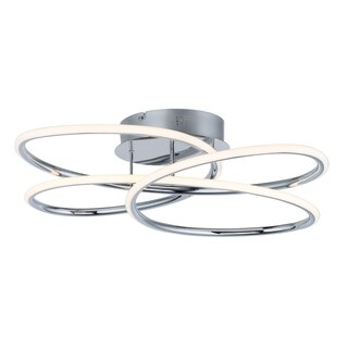 Coaster 20.25" Wide Steel Flush Mount Ceiling Light - Polished chrome - Polished chrome