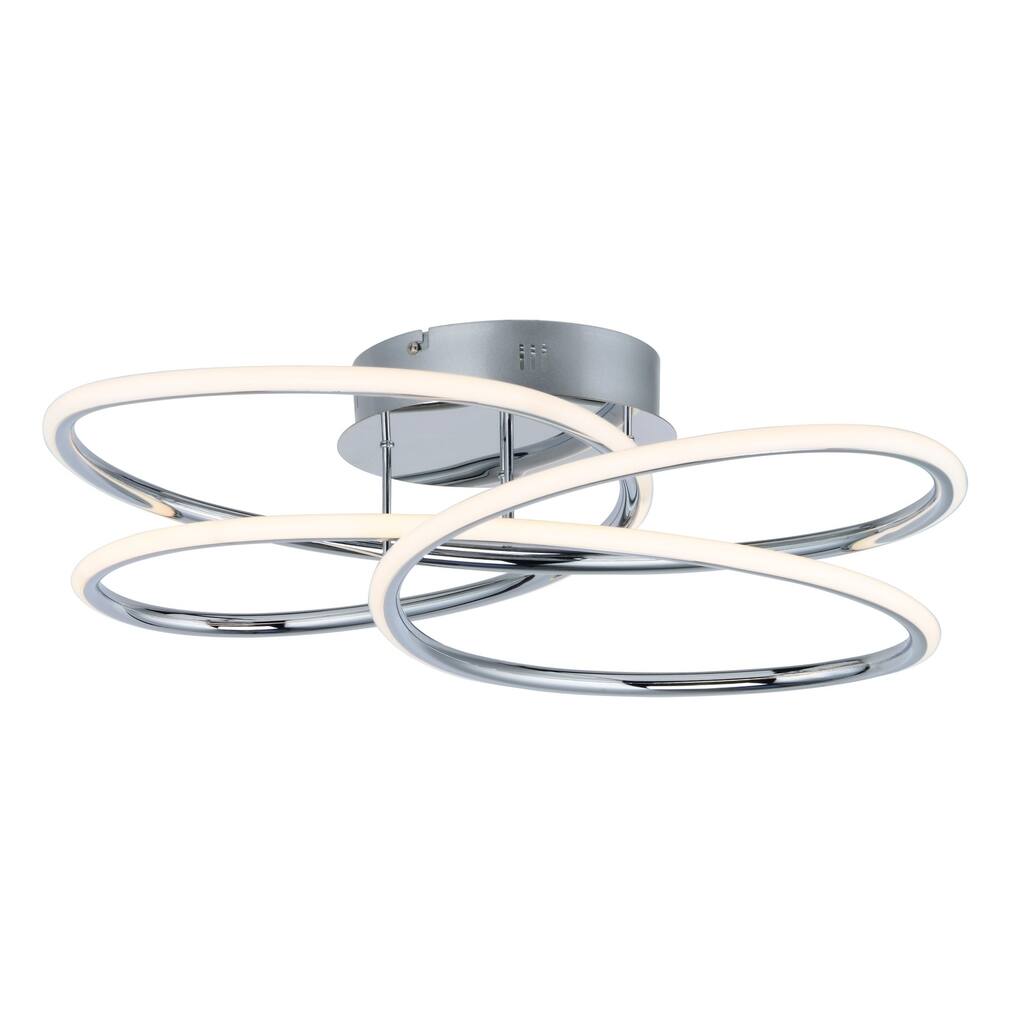 Coaster 20.25" Wide Steel Flush Mount Ceiling Light - Polished chrome - Polished chrome