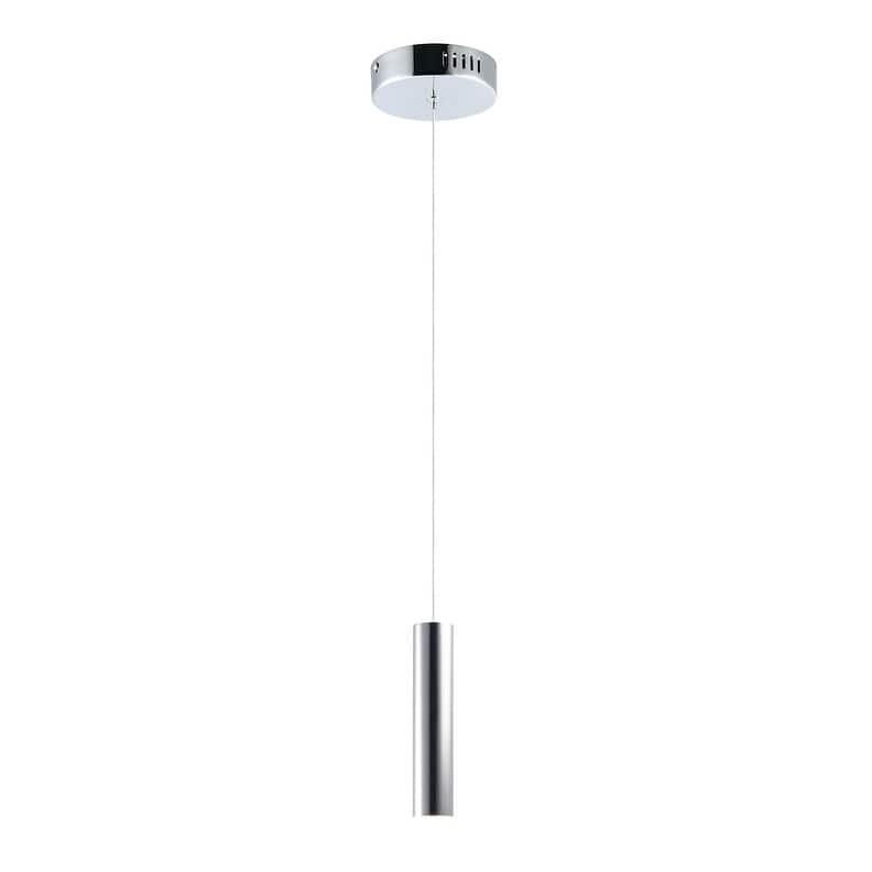 Flute 2.5" Wide Steel Pendant - Polished chrome