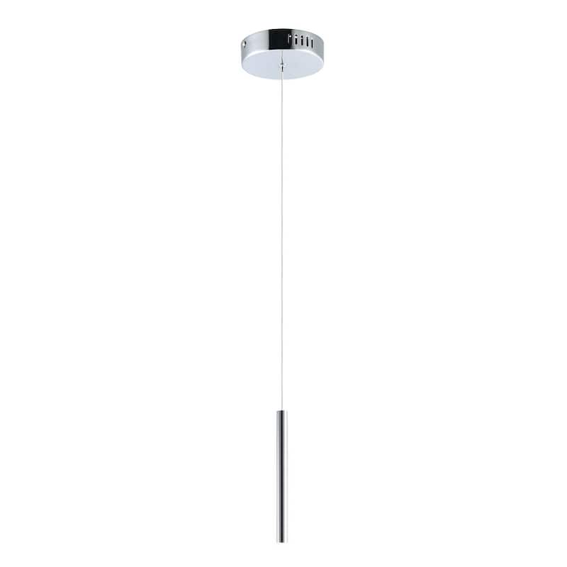 Flute 1" Wide Steel Pendant - Polished chrome