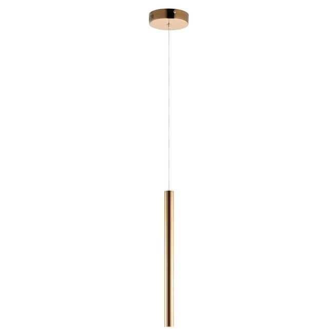 Flute 1.75" Wide Steel Pendant - rose gold