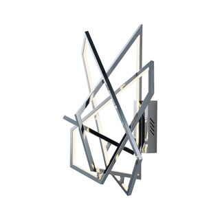 Trapezoid 20" Wide Steel Wall Sconce - Polished chrome - Polished chrome