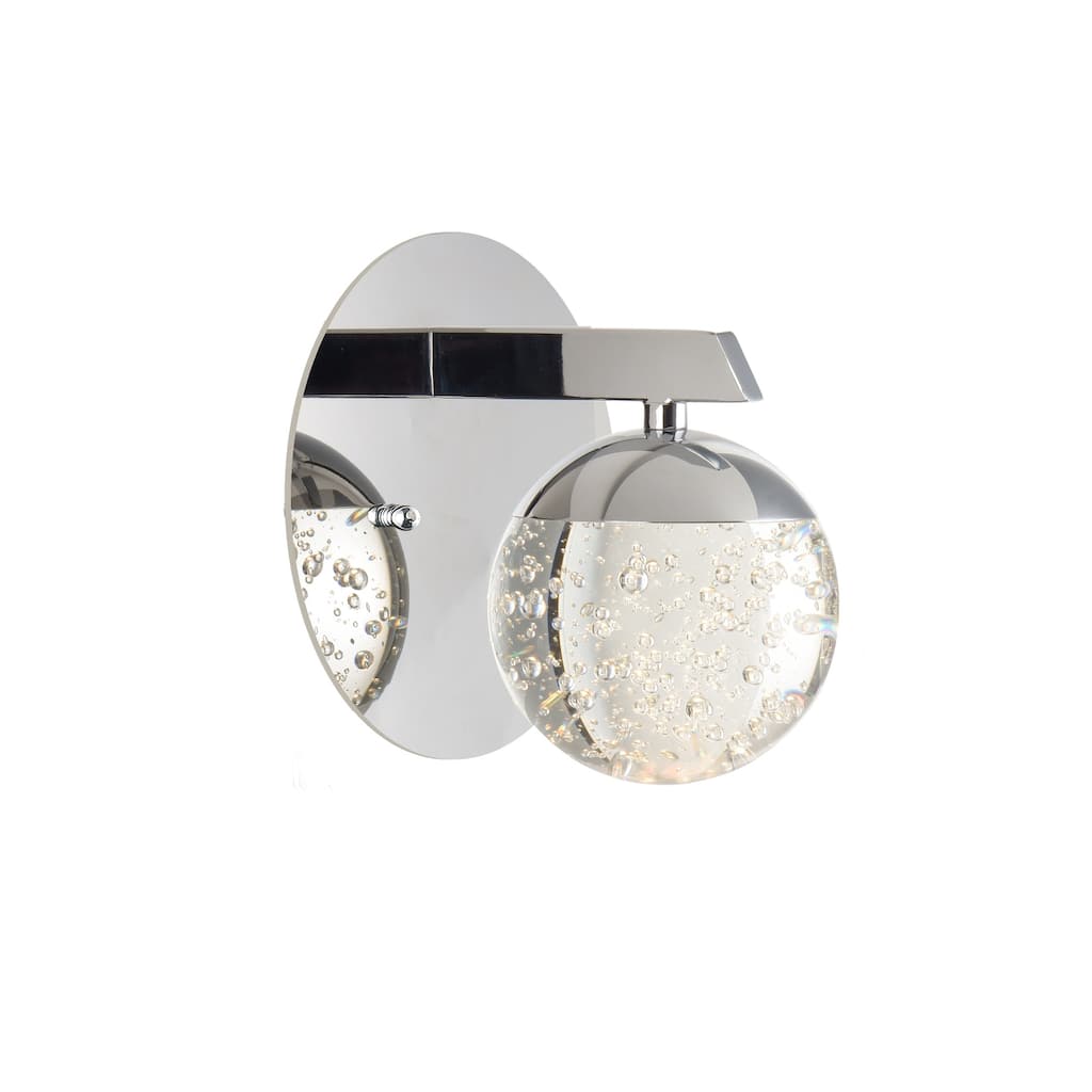 Orb II 6" Wide Steel Wall Sconce - Polished chrome - Polished chrome
