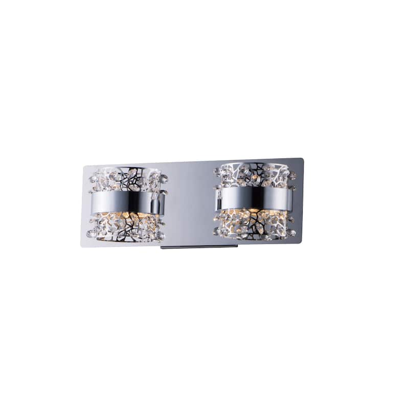 Tiara 3.25" Wide Steel Bath Vanity Light - Polished chrome - Polished chrome