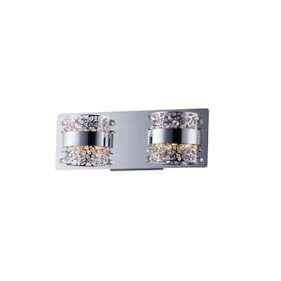 Tiara 3.25" Wide Steel Bath Vanity Light - Polished chrome - Polished chrome