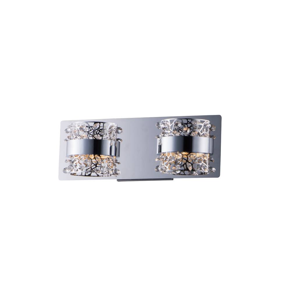 Tiara 3.25" Wide Steel Bath Vanity Light - Polished chrome - Polished chrome