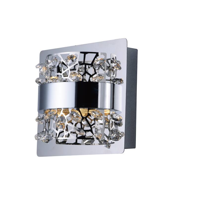 Tiara 3.25" Wide Steel Wall Sconce - Polished chrome - Polished chrome