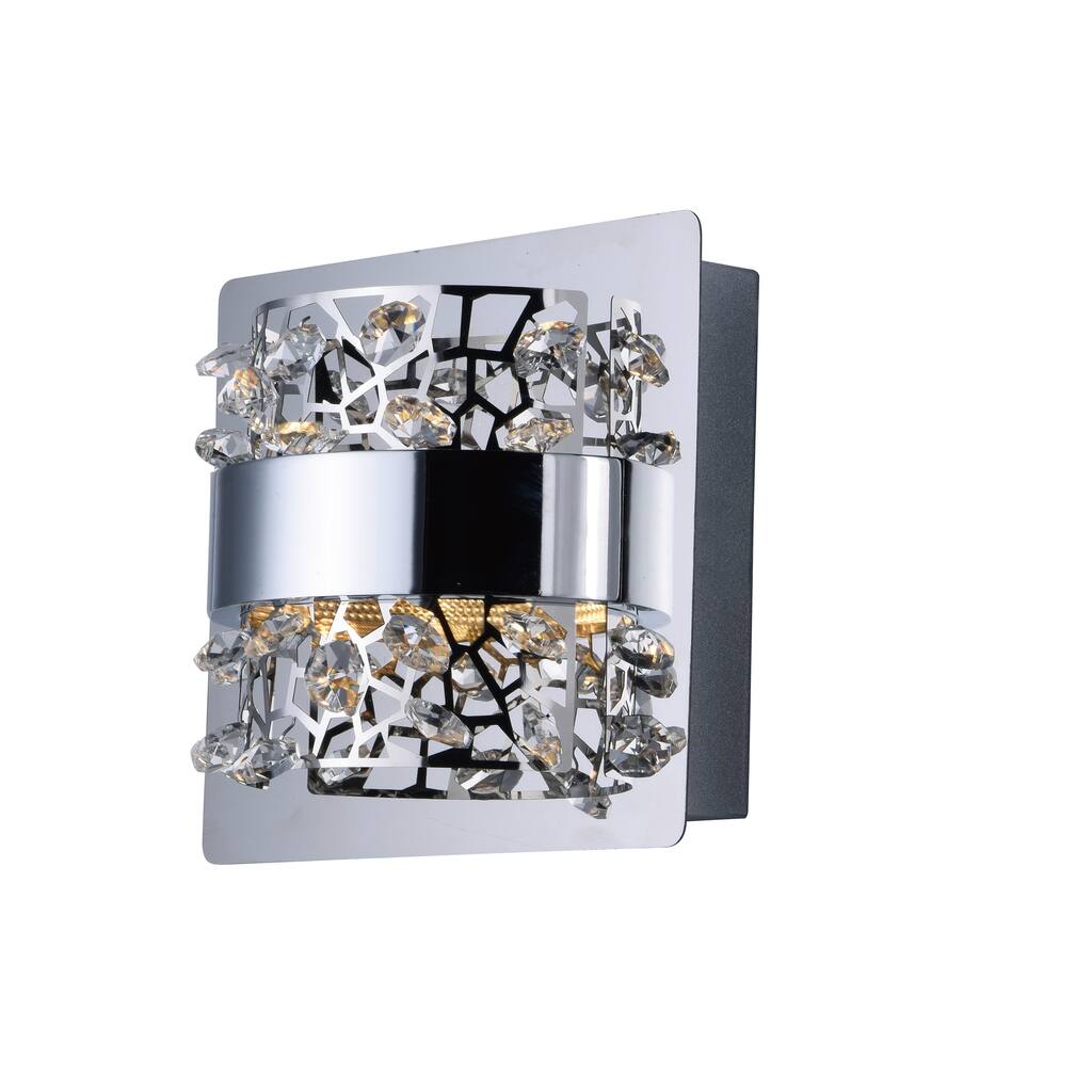 Tiara 3.25" Wide Steel Wall Sconce - Polished chrome - Polished chrome