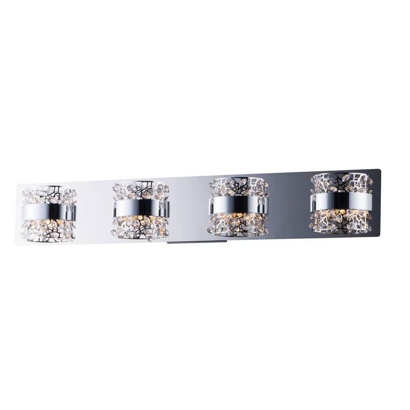 Tiara 4.75" Wide Steel Bath Vanity Light - Polished chrome - Polished chrome