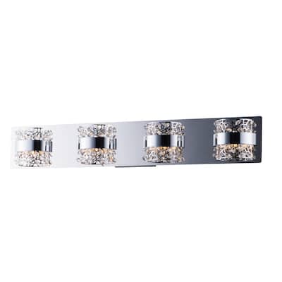 Tiara 4.75" Wide Steel Bath Vanity Light - Polished chrome - Polished chrome