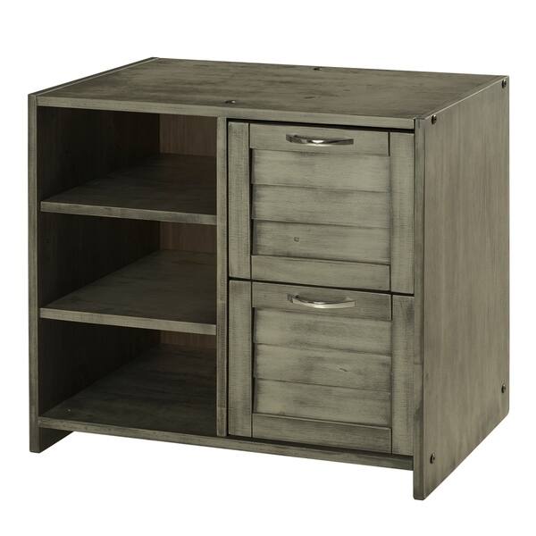Shop Os Home And Office Louvered Design Grey Pine Twin Loft Bed