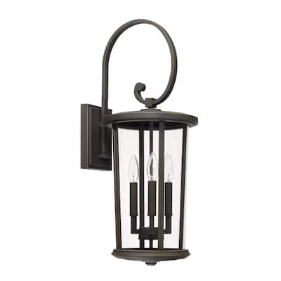 Howell 3-light Oiled Bronze Outdoor Wall Lantern