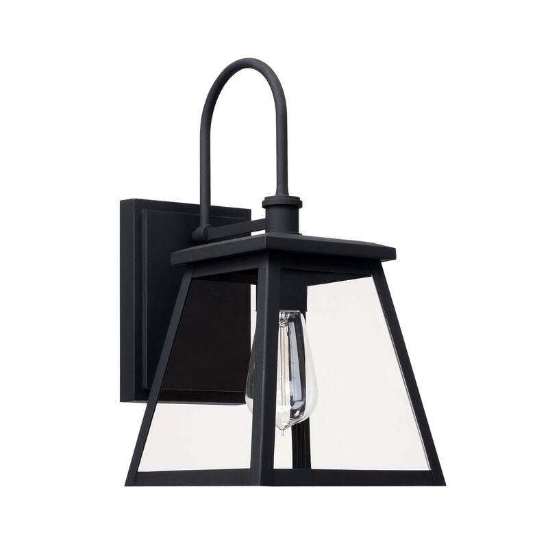 Belmore 1-light Black Outdoor Wall Lantern - Black