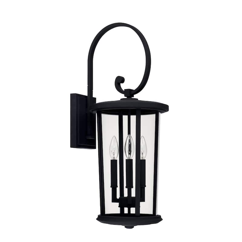 Howell 3-light Traditional Black Outdoor Wall Lantern