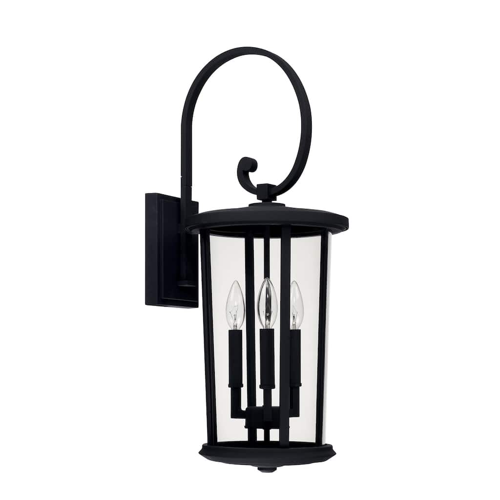 Howell 3-light Traditional Black Outdoor Wall Lantern