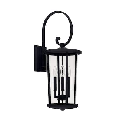 Howell 3-light Traditional Black Outdoor Wall Lantern