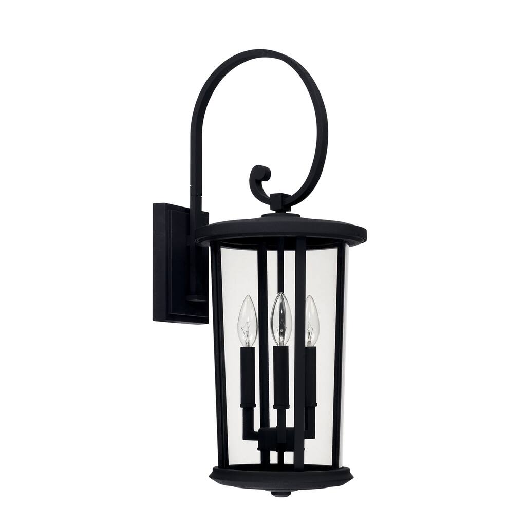 Howell 3-light Traditional Black Outdoor Wall Lantern
