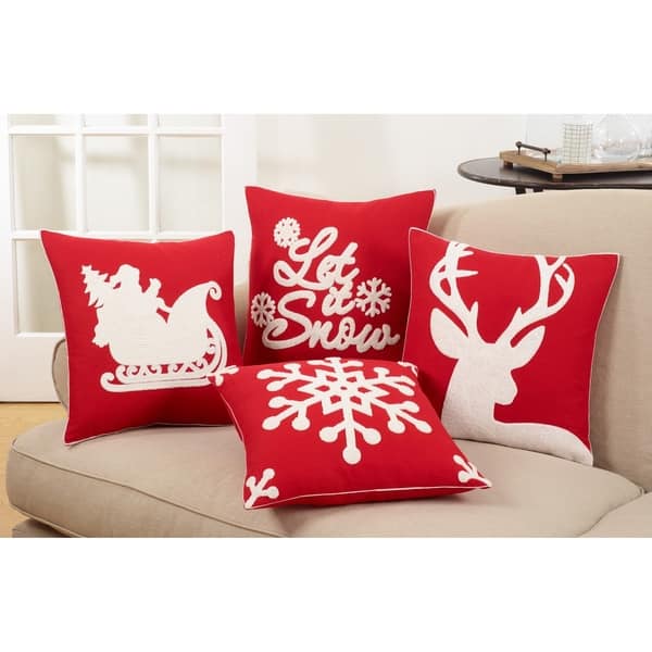 Christmas Snowman Letter Throw Pillow Cover Home Sofa Cushion