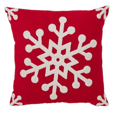 Snowflake Christmas Down Filled Throw Pillow
