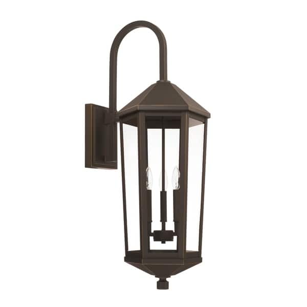 slide 1 of 1, Ellsworth 3-light Oiled Bronze Outdoor Wall Lantern