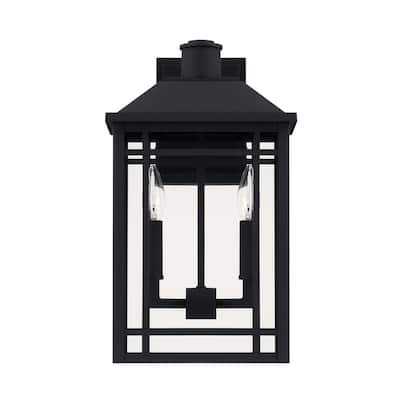 Braden 2-light Black Outdoor Wall Lantern