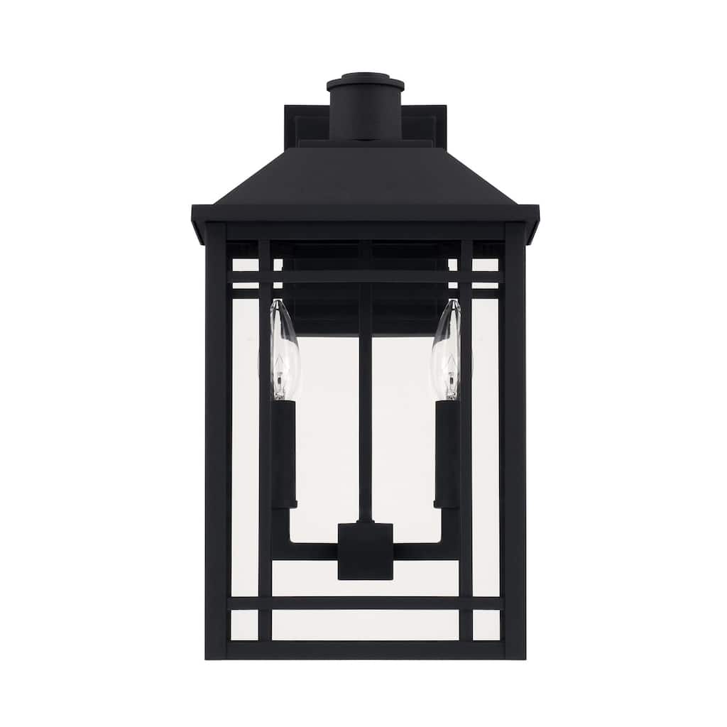 Braden 2-light Black Outdoor Wall Lantern