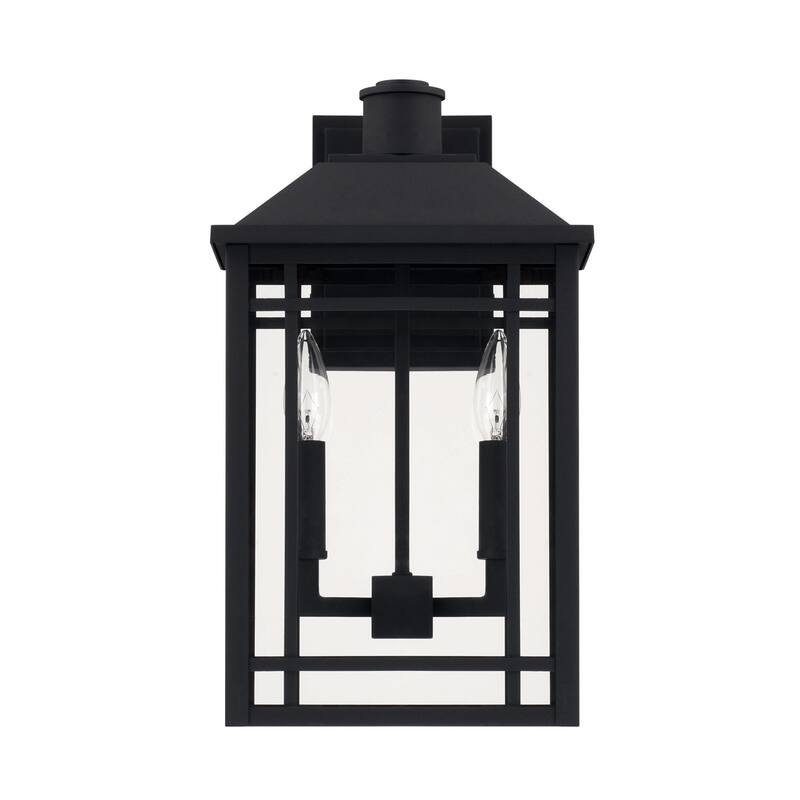 Braden 2-light Black Outdoor Wall Lantern - Black