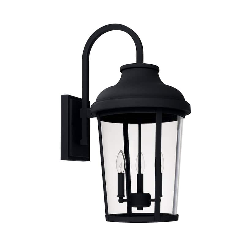 Dunbar 3-light Black Outdoor Wall Lantern