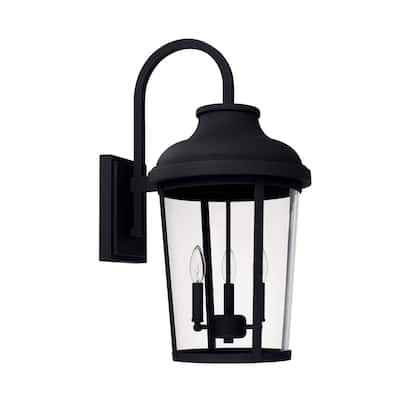 Dunbar 3-light Black Outdoor Wall Lantern