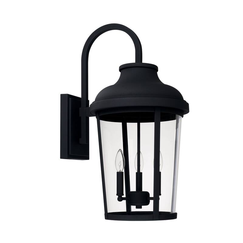 Dunbar 3-light Black Outdoor Wall Lantern - Black