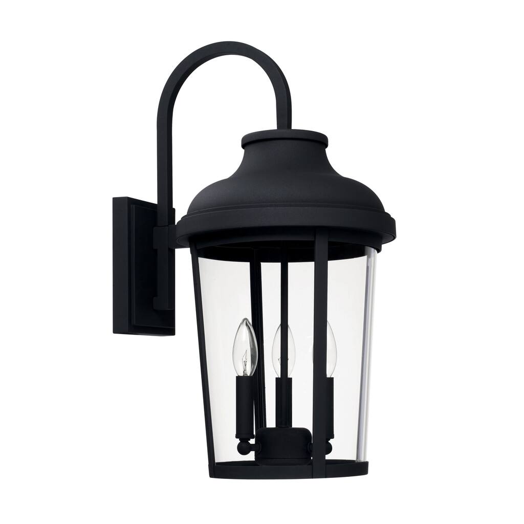 Dunbar 3-light Black Outdoor Wall Lantern